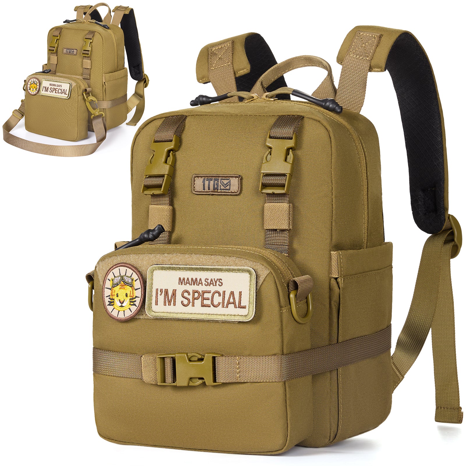 1TG Tactical Multi-purpose backpack big structure schoolbag for kid